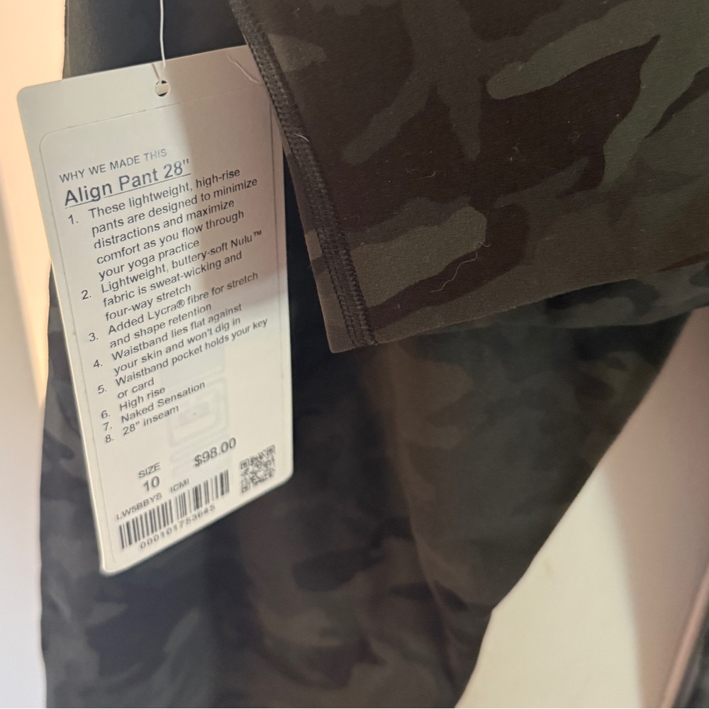 NWT align green camo lululemon leggings